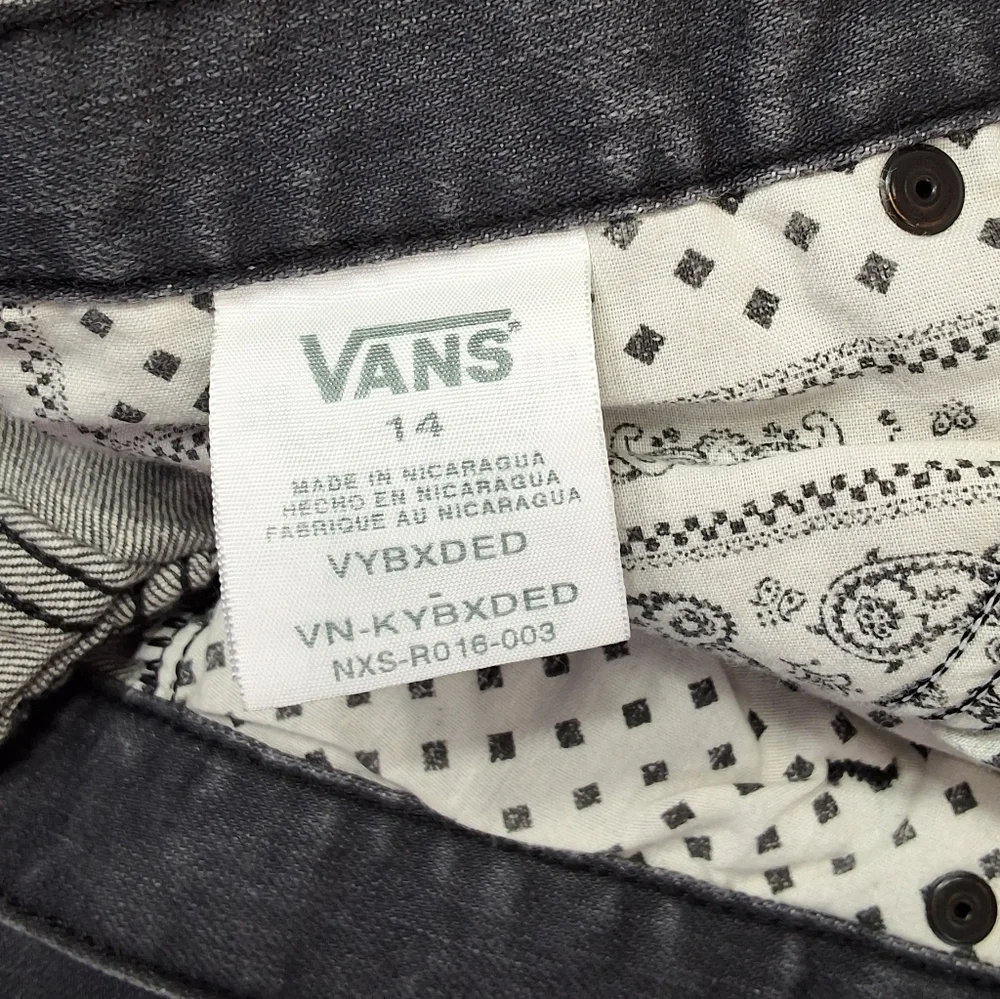 VANS Boys off the wall gray denim Jeans size 14 - Picture 6 of 7